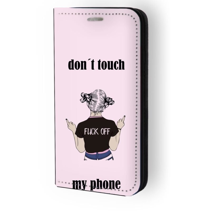 Θήκη book με σχέδιο don't touch my phone 91366 (iPhone 16 Pro)