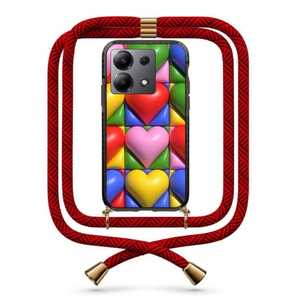 Heart patterns θήκη με κορδόνι & σχέδιο 9877 για Redmi Note 13 4G