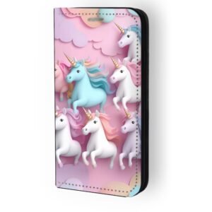 Θήκη book με σχέδιο unicorns 91582 (iPhone 16 Pro Max)