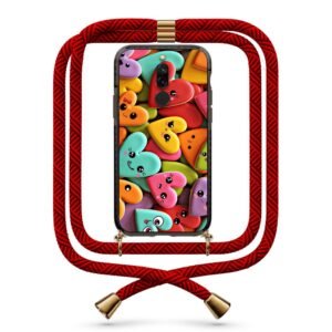 Smiley hearts θήκη με κορδόνι & σχέδιο 9879 για Xiaomi Redmi 8/8A