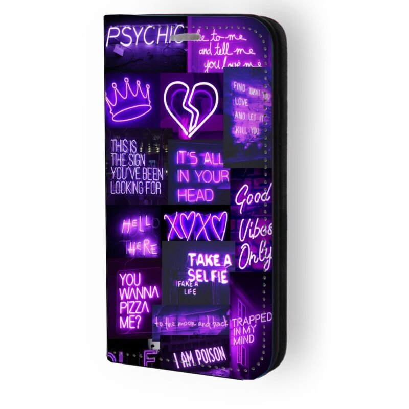 Θήκη book με σχέδιο neon quotes 9652 (iPhone 16 Plus)