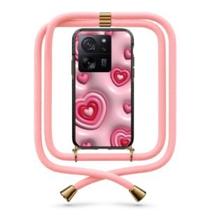 3d hearts pattern θήκη με κορδόνι & σχέδιο 9890 για Xiaomi Mi 13T/13T Pro