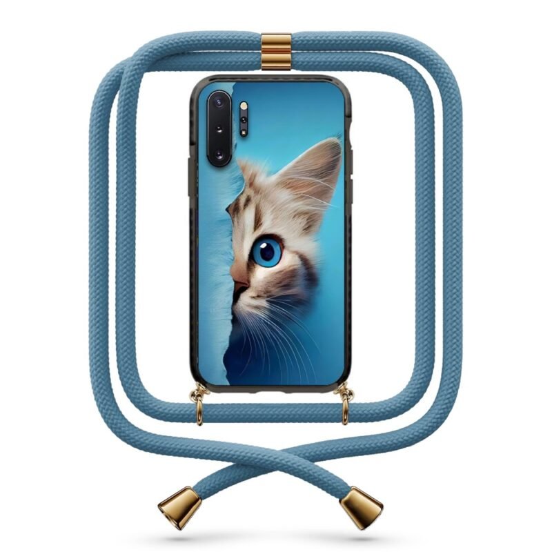 Half cat face θήκη με κορδόνι & σχέδιο 9908 για  Galaxy Note 10 Plus