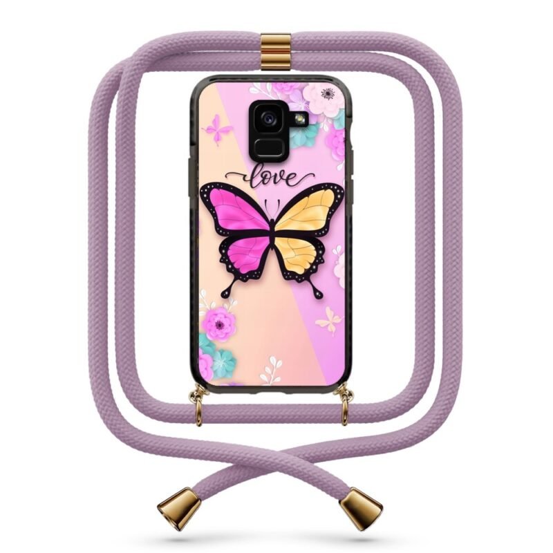 Butterfly θήκη με κορδόνι & σχέδιο 9918 για  Galaxy A8 Plus 2018