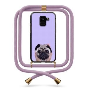 Cute pug θήκη με κορδόνι & σχέδιο 9919 για  Galaxy A8 Plus 2018