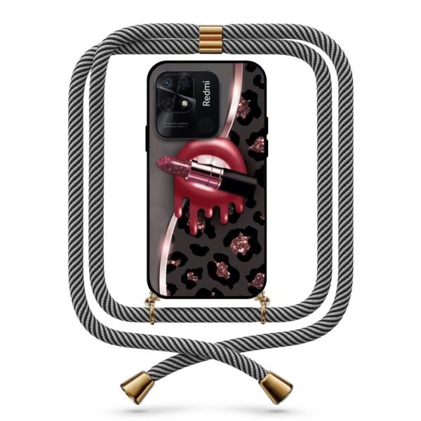 Animal Print lips θήκη με κορδόνι & σχέδιο 9718 για Xiaomi Redmi 10C