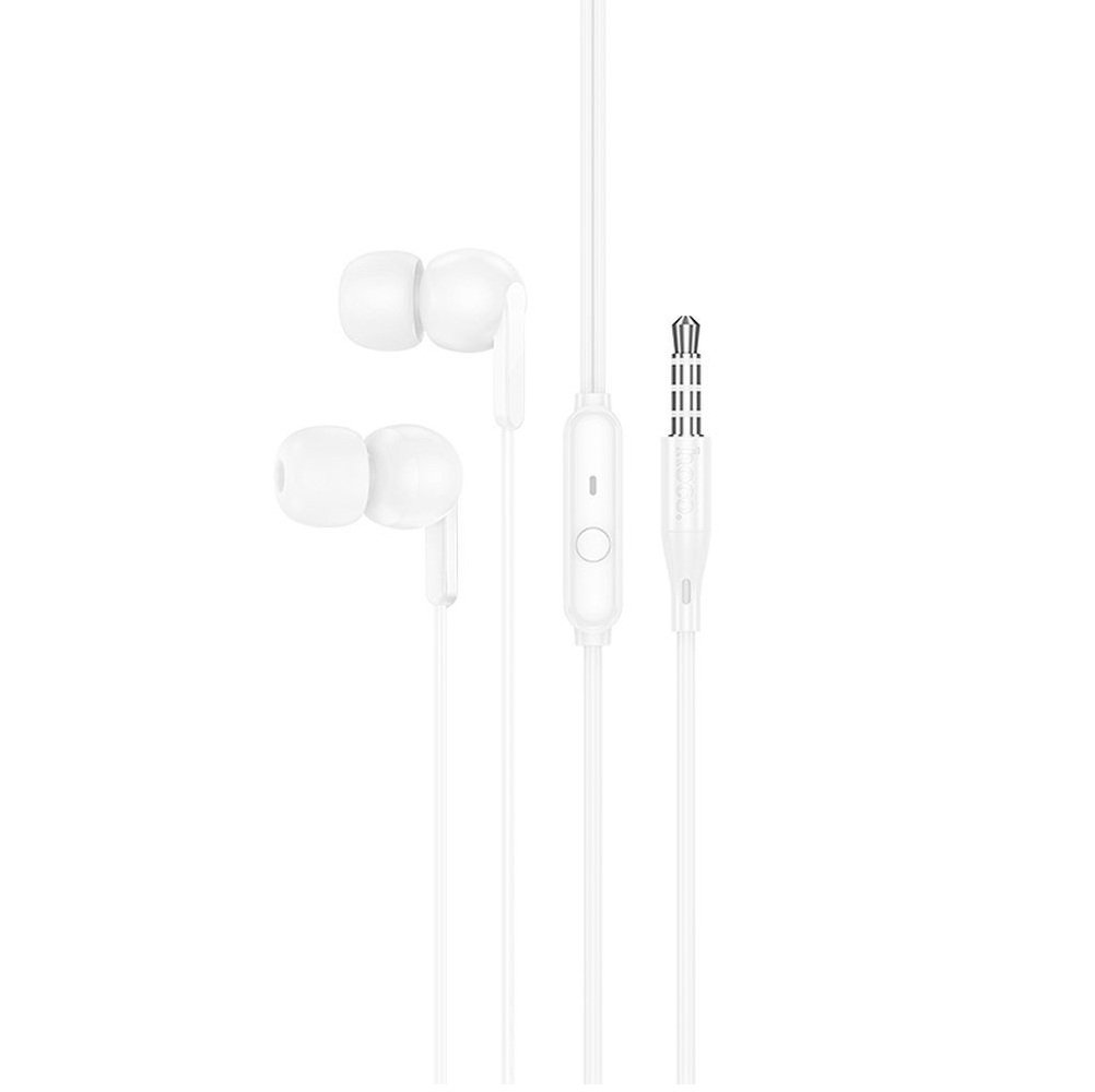 Hoco M124 ακουστικά με καλώδιο Jack 3,5mm και μικρόφωνο λευκά