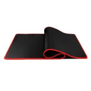Gaming mouse and keyboard pad 700 x 300 x 3 mm black with red stitching