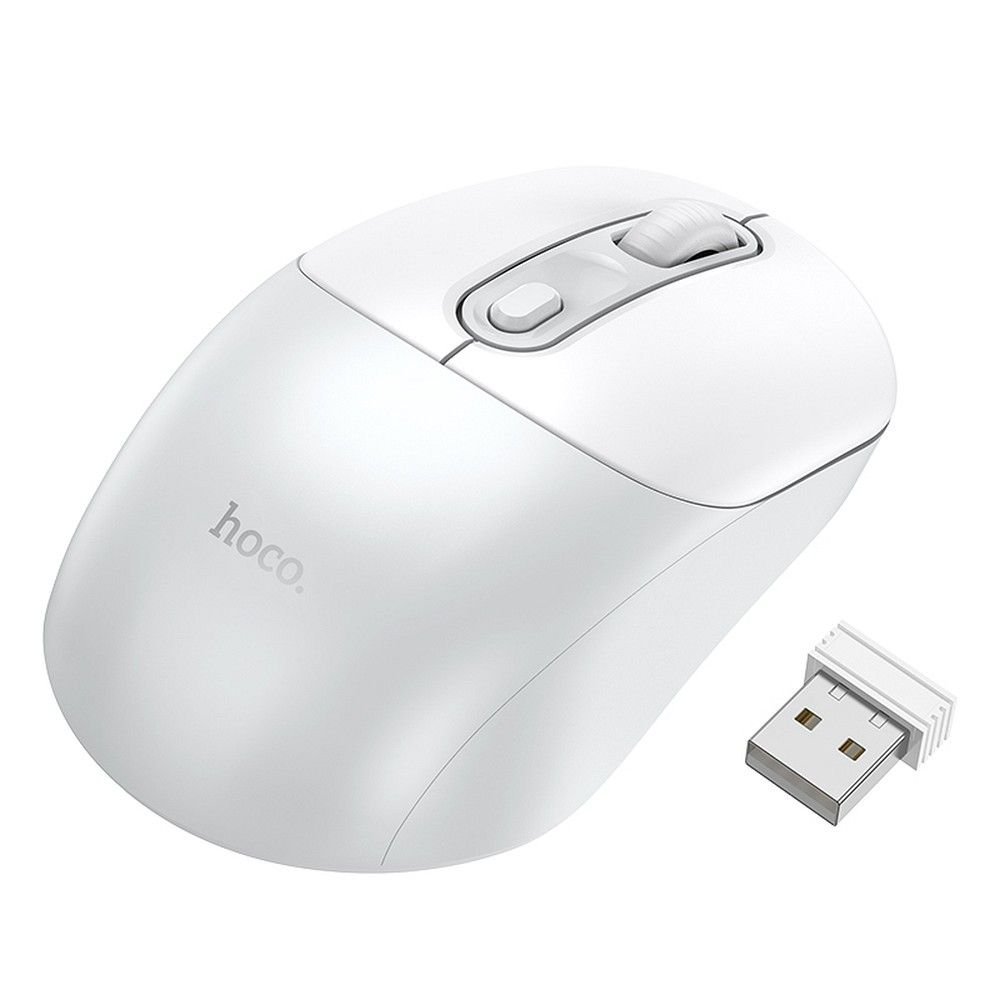 HOCO GM28 wireless computer mouse 2.4G white gray