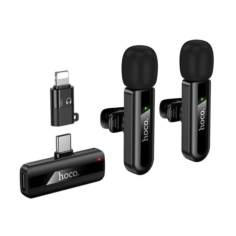 Hoco L20A Wireless double microphone Lightning / USB-C black