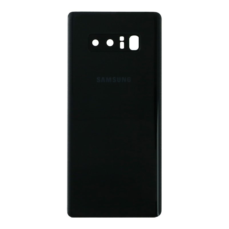 Samsung Galaxy Note 8 - Battery Door + Battery Door Adhesive + Back Camera Lens and Bezel and Camera Lens Black OEM