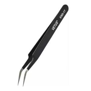 Curved Head Stainless Steel Anti-static Tweezers