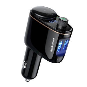 BASEUS MP3 Wireless FM Transmitter 12W, QC, 2.4A, 2xUSB-A, T typed Locomotive S-06, CCHC000001 black