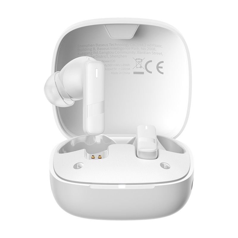 BASEUS Bluetooth HF Bowie E20 TWS + 2 ENC Mics /white/ - A00069700223-00