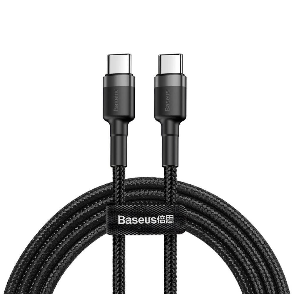 BASEUS Cable Type-C – Type-C, 1 m, 60W, 3A, CAFULE, CATKLF-GG1 black+gray