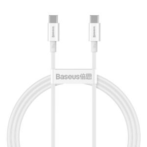BASEUS Cable Type-C – Type-C, 1m, 100W, Superior S (white) – CATYS-B02
