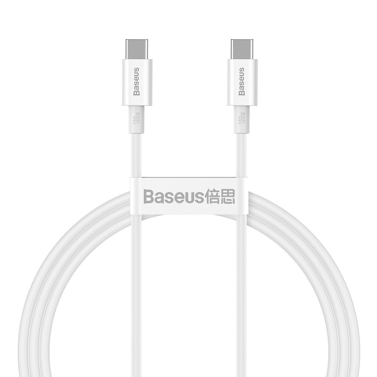BASEUS Cable Type-C – Type-C, 1m, 100W, Superior S (white) – CATYS-B02