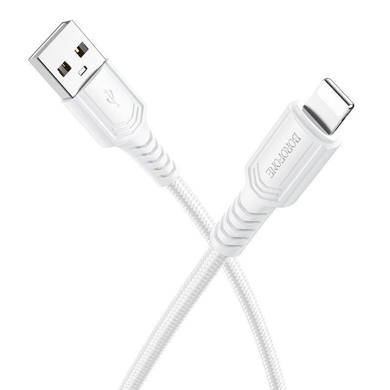 Borofone Cable BX116 Certain – USB σε Lightning – 2,4A 1 μέτρο λευκό