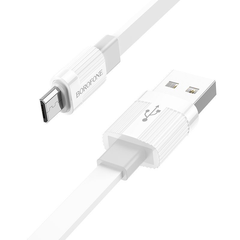 Borofone Cable BX89 Union – USB to Micro USB – 2,4A 1 μέτρο λευκό-γκρι
