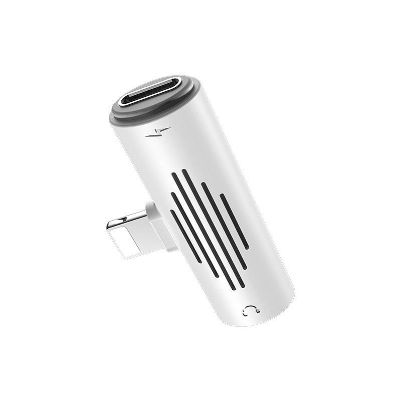 Borofone Adapter BV7 Audio - Lightning to Lightning + jack 3,5mm - white