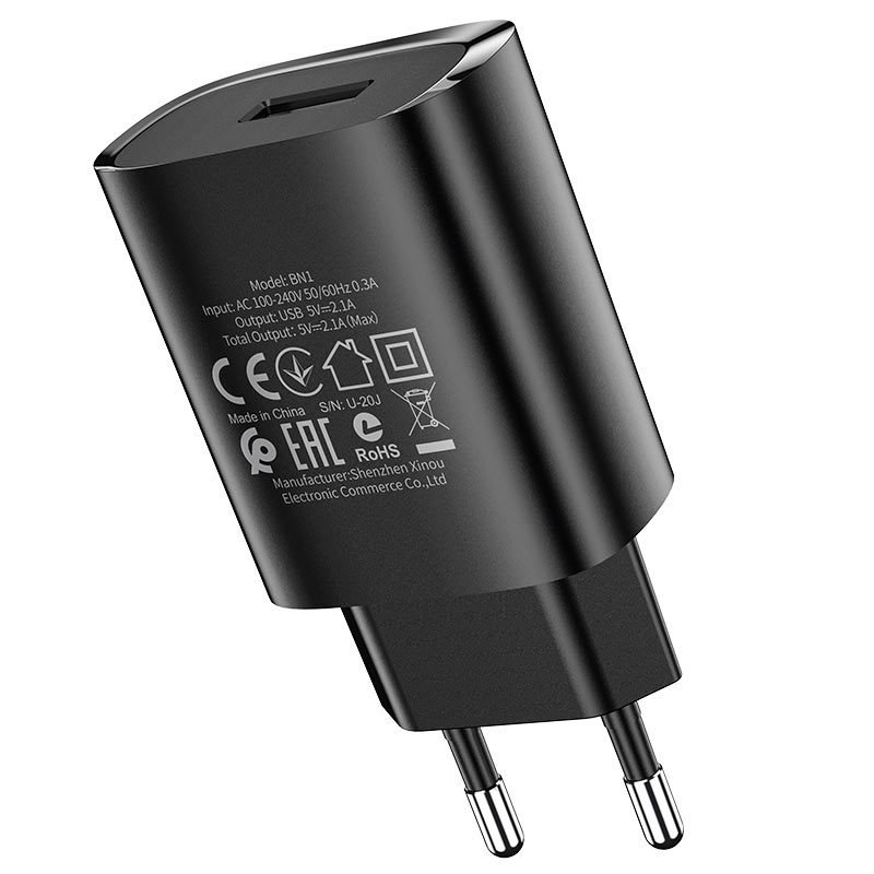 Borofone Wall charger BN1 Innovative – USB-Α – 2,1A black