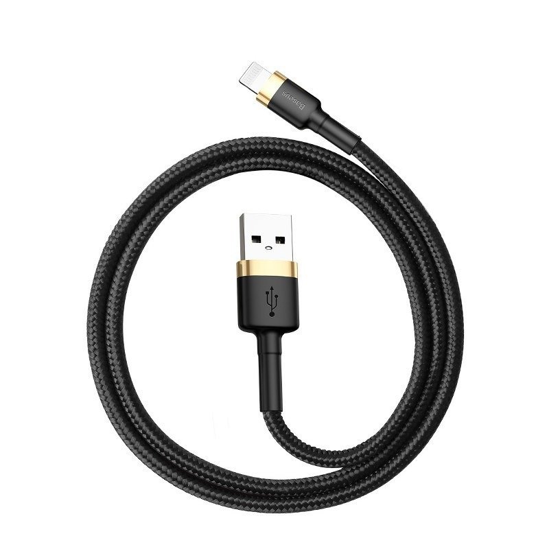 BASEUS Cable USB-A - Lightning, 2m, 1.5A, CAFULE (black+gold) - CALKLF-CV1