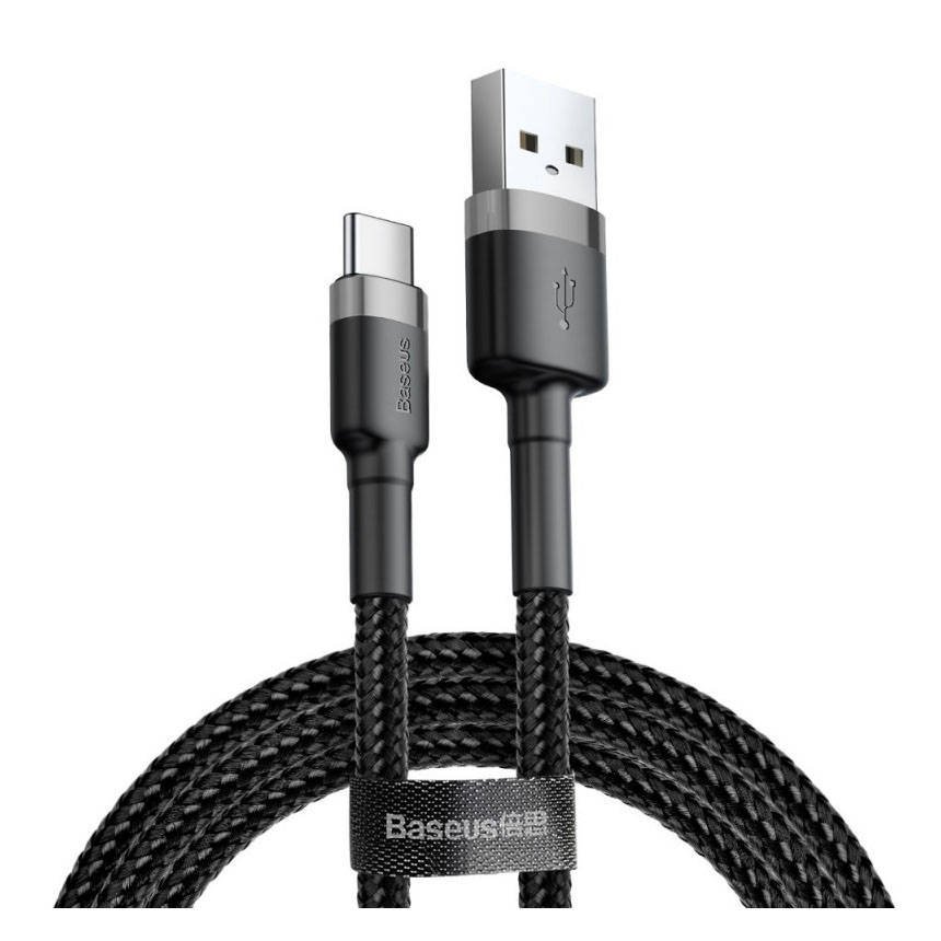 BASEUS Cable USB-A - Type-C, 2m, 2A, CAFULE (black+grey) - CATKLF-CG1