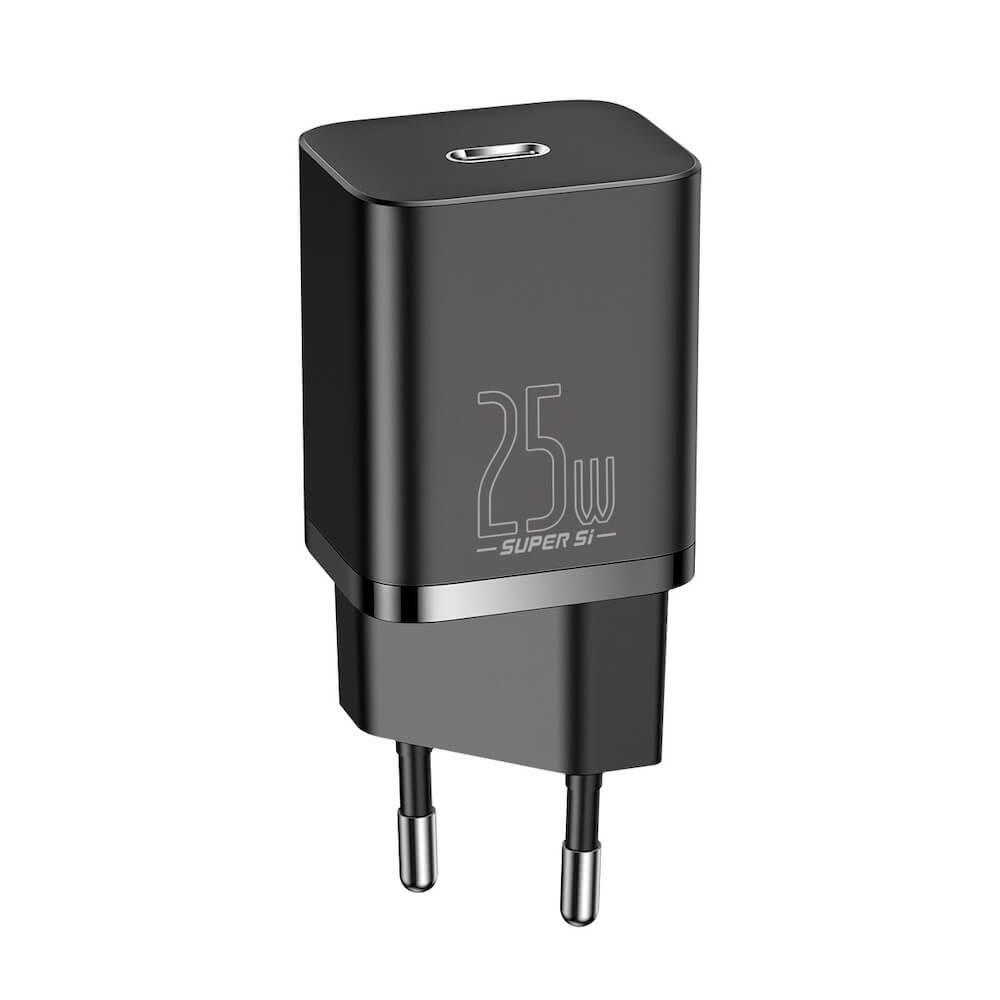 BASEUS 220V 25W, 1*USB-C, Super Si (black) - CCSP020101