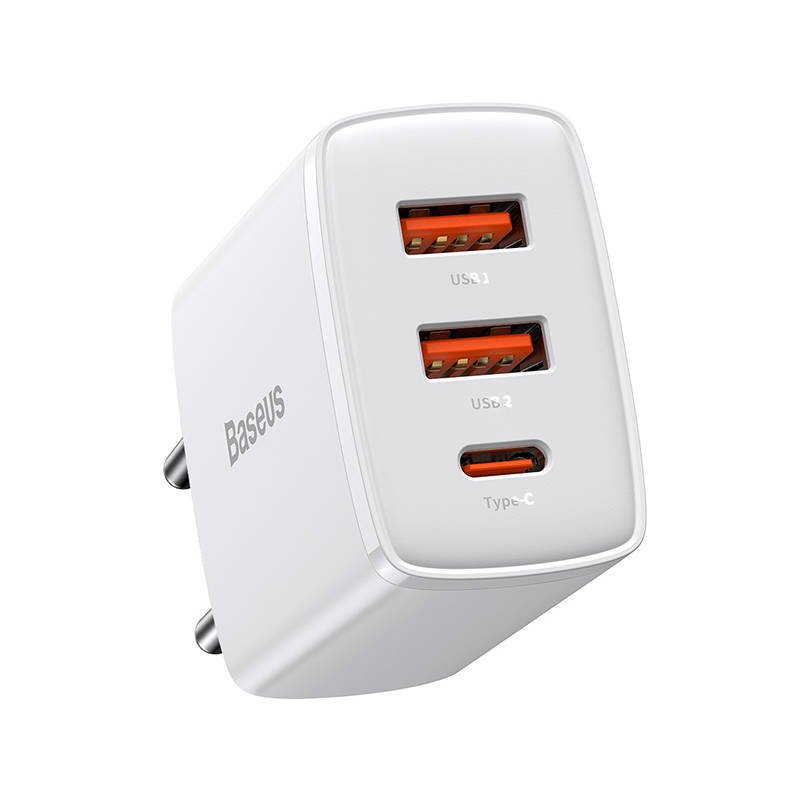 BASEUS 220V 30W, 2*USB-A + 1*USB-C, Compact Series (white) - CCXJ-E02