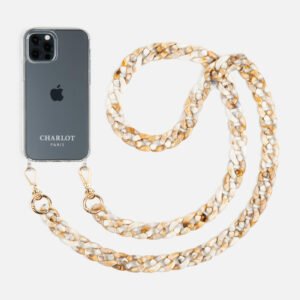 Coffe Marble ακρυλική Αλυσίδα λαιμού crossbody για  κινητό τηλέφωνο 120cm