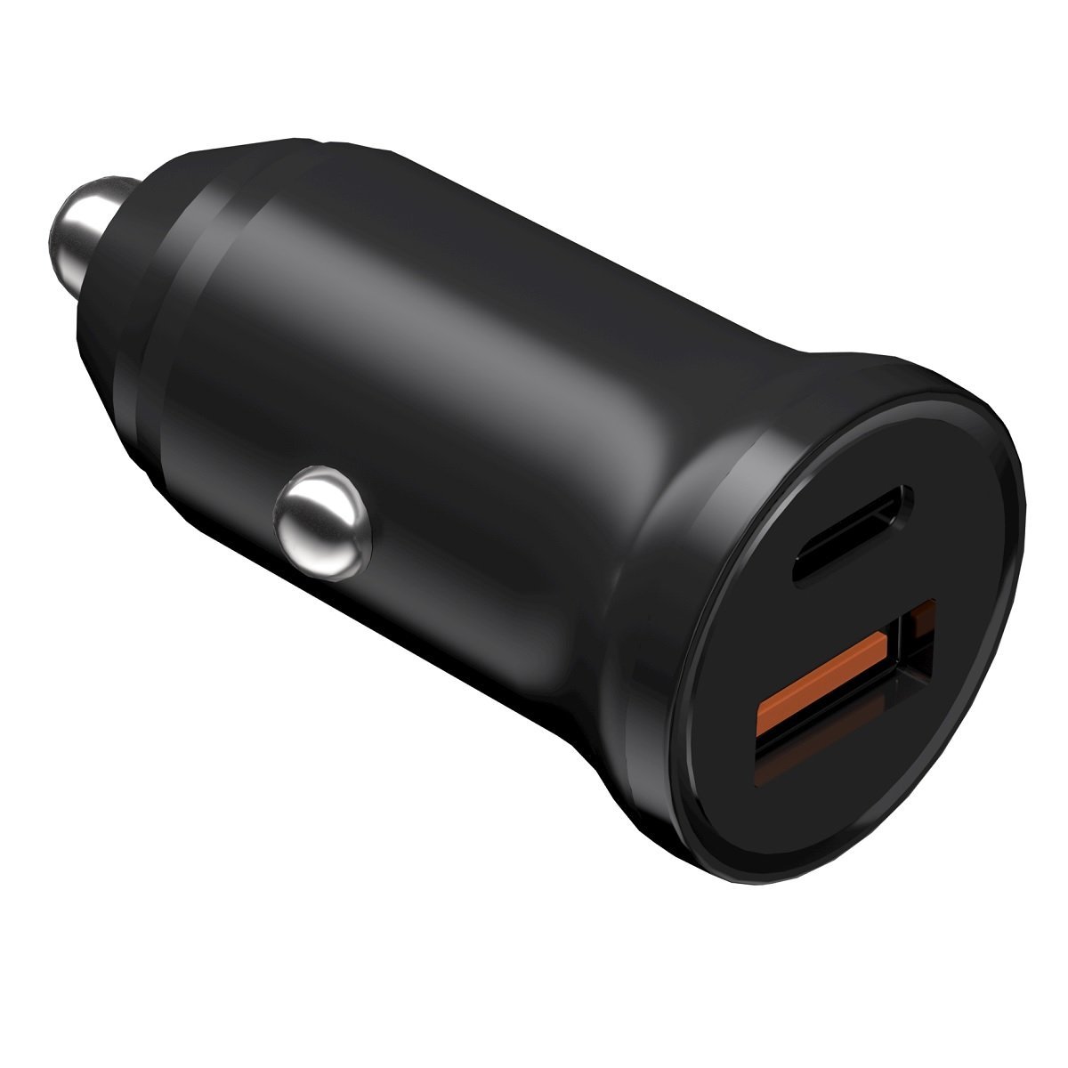 Devia φορτιστής αυτοκινήτου Smart Mini PD QC 3.0 30W 1x USB-C 1x USB μαύρος