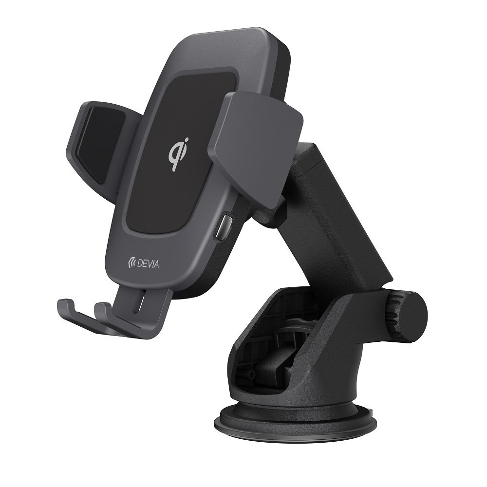 Devia car holder EA195 με ασύρματη επαγωγική φόρτιση 10W και βεντούζα μαύρο