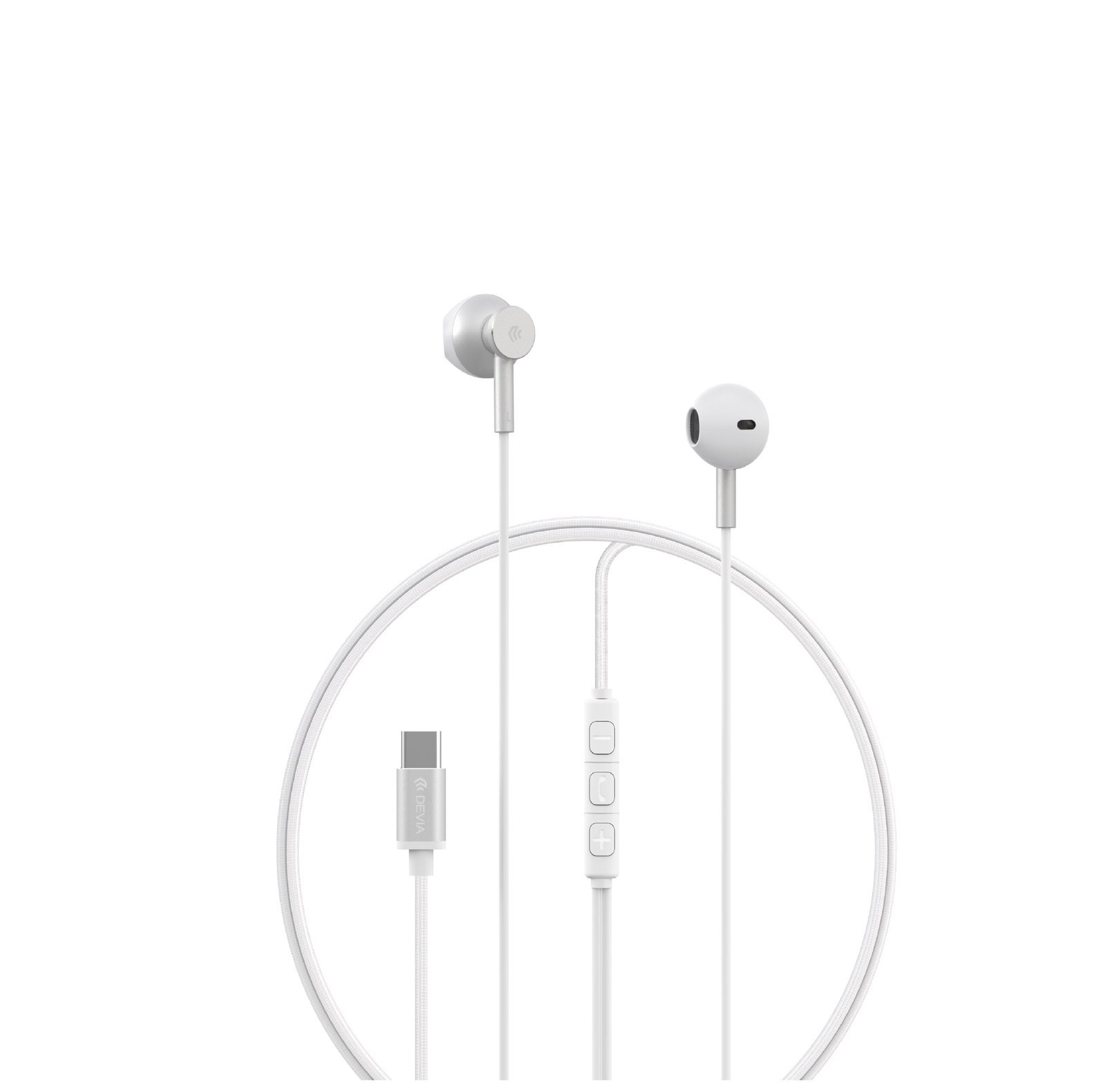 Devia ενσύρματα ακουστικά Smart M2 Digital Metal USB-C ασημί