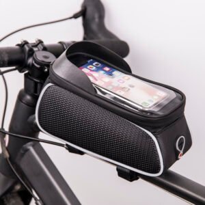 Waterproof bike frame bag with shielded phone holder Model 01 black