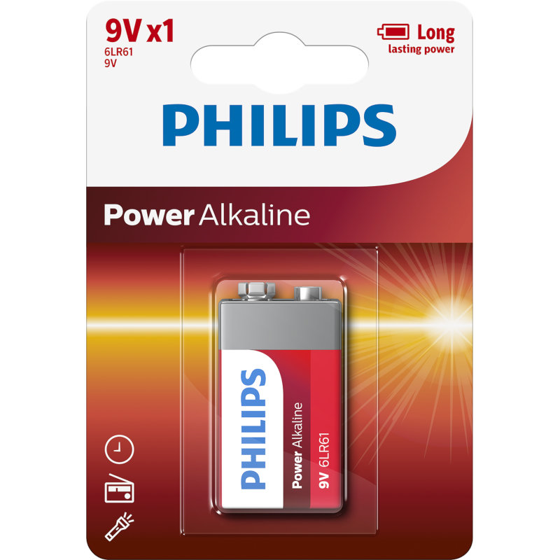 Philips 6LR61P1B/GRS Αλκαλικές μπαταρίες υψηλής απόδοσης 1 τμχ 9V