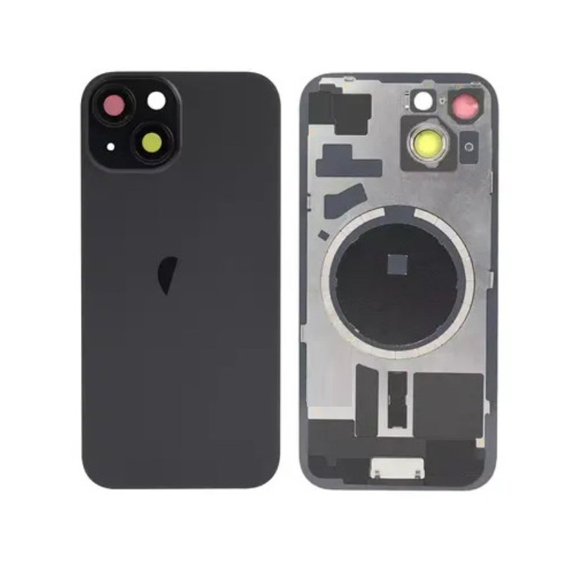 Apple iPhone 15 - Battery Door with Camera Lens and Magsafe Black With Logo OEM