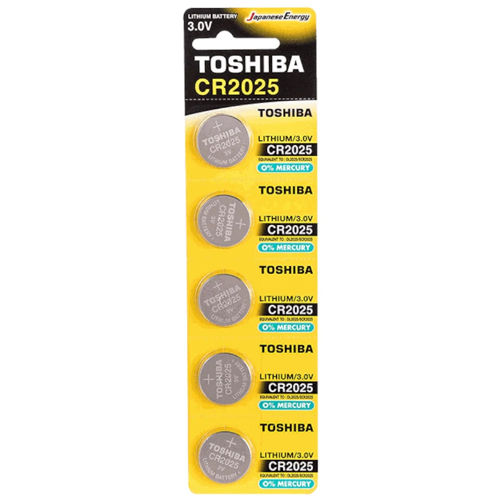 TOSHIBA CR2025 3V 160mAh ΜΠΑΤΑΡΙΑ ΛΙΘΙΟΥ Καρτέλα 5 τεμ