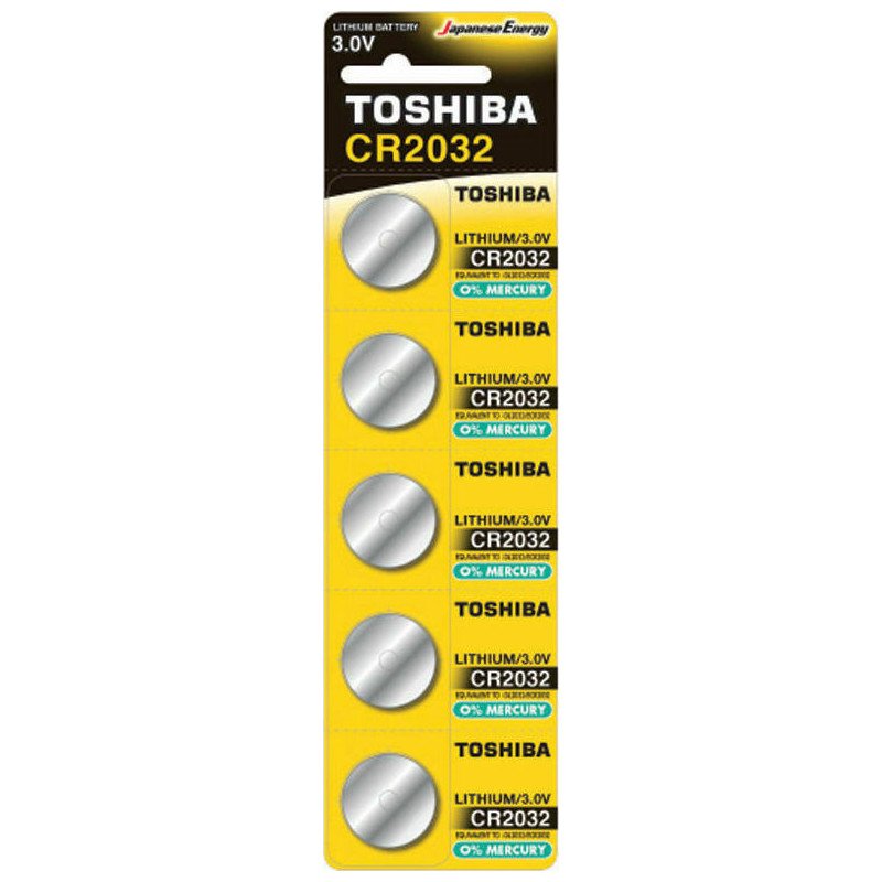 TOSHIBA CR2032 3V 210mAh ΜΠΑΤΑΡΙΑ ΛΙΘΙΟΥ Καρτέλα 5 τεμ