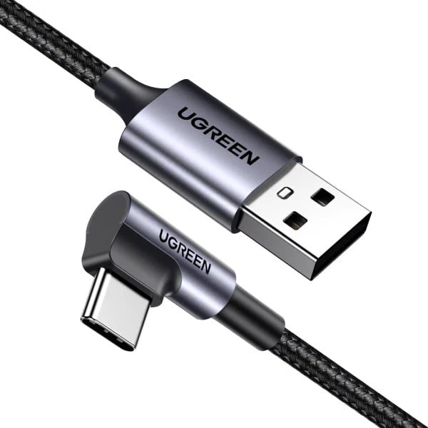 UGREEN Cable USB-A to USB-C, 0.5m, 3A, Right angled gray - US284 / 50940