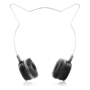 YLFashion Ενσύρματα ακουστικά με αυτιά γάτας Μαύρο