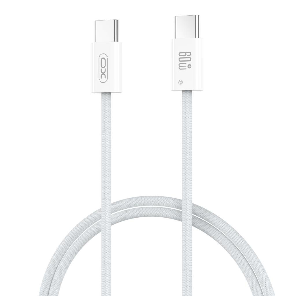 XO Cable Type-C - Type-C, 1m, 60W, Braided, NB-Q273 white