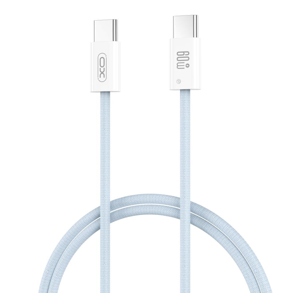 XO Cable Type-C - Type-C, 1m, 60W, Braided, NB-Q273 blue