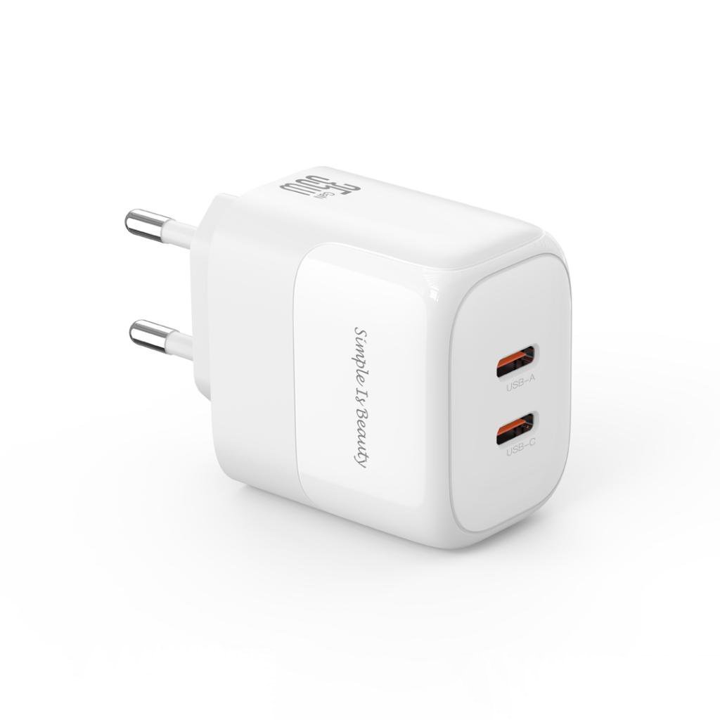 XO L140 wall charger 220V 35W 2xUSB-C GaN, white