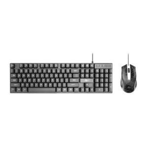 ART set wired keyboard USB-A QWERTY with light + wired mouse USB A with light AK-50 black