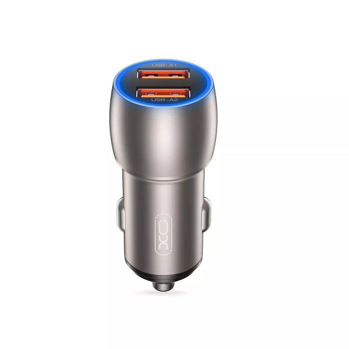 XO CC52 φορτιστής αυτοκινήτου QC 36W 2x USB γκρι