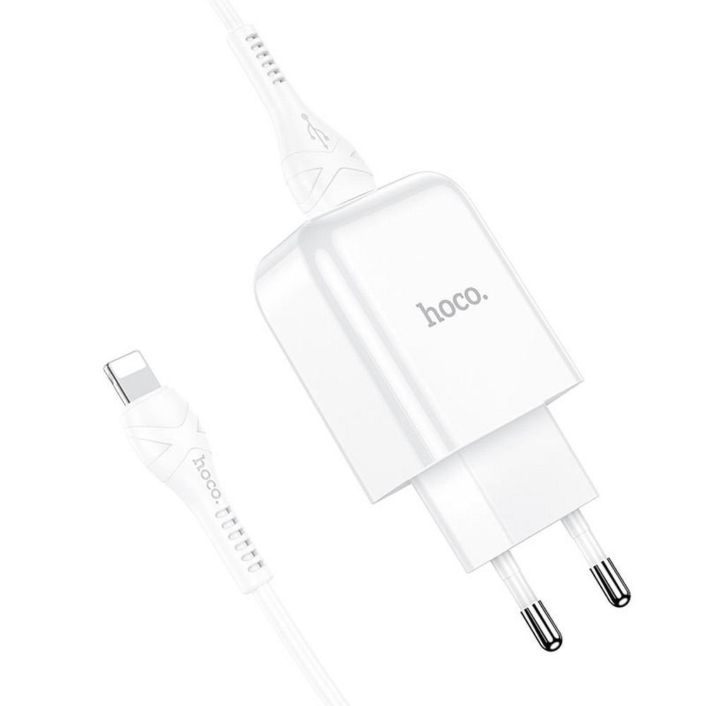 HOCO N2 travel charger USB A +cable USB A to Lightning 2A white