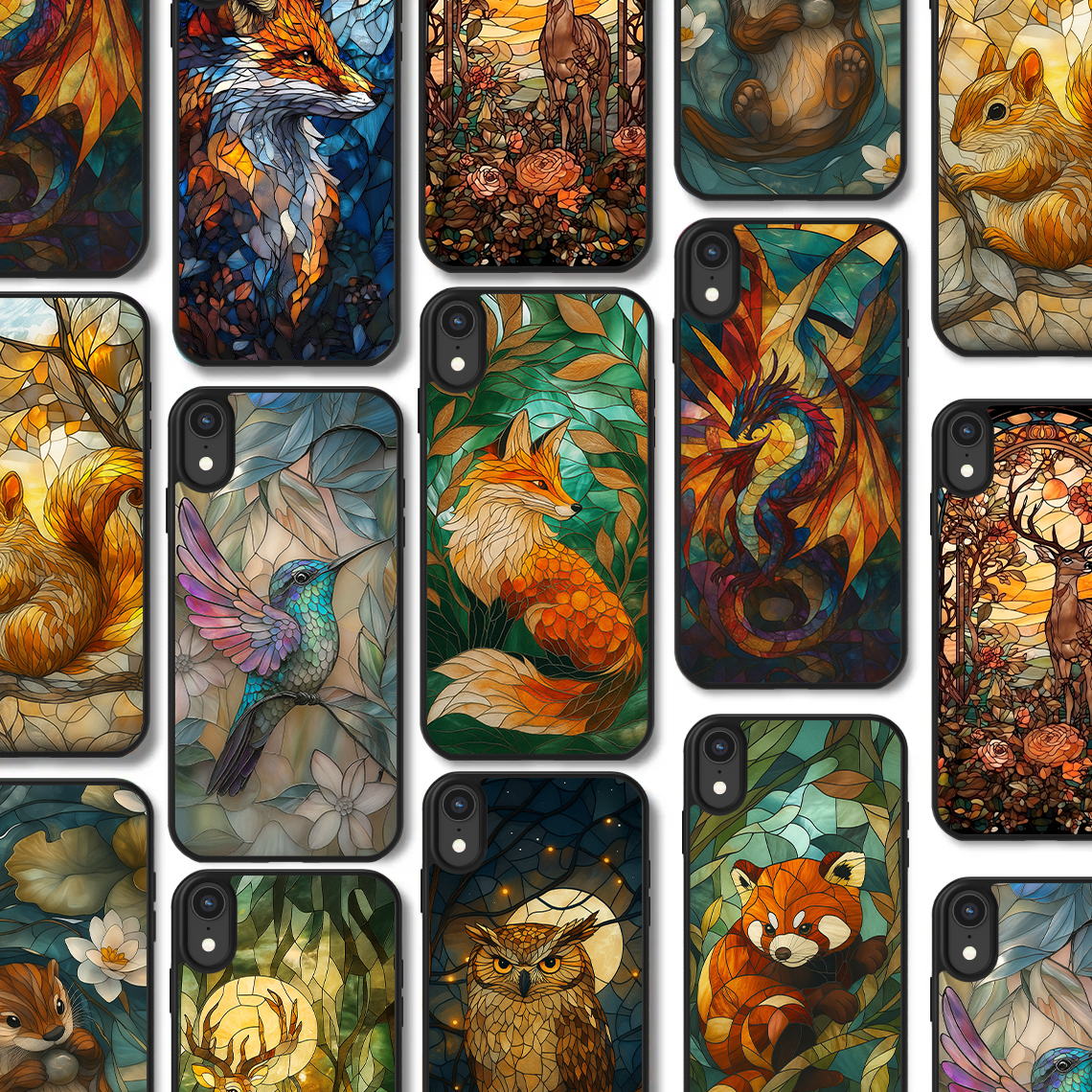 Θήκη για ( Xiaomi Redmi 6 ) Stained Glass Animals με 10 Σχέδια επιλογής (Κωδ: 106Χ)