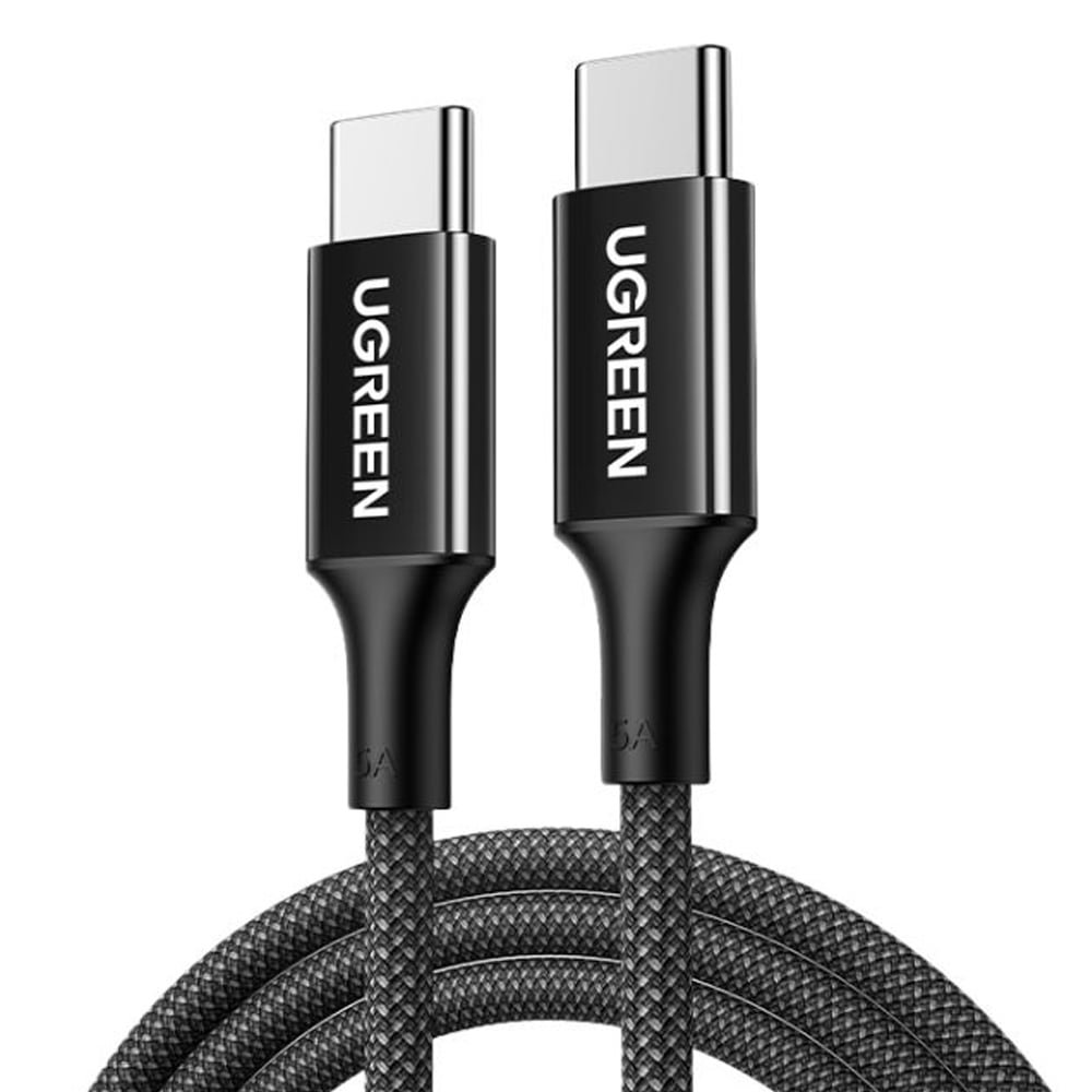 UGREEN Type-C – Type-C, 1m, 60W, Fast data braided black – L501 / 35254