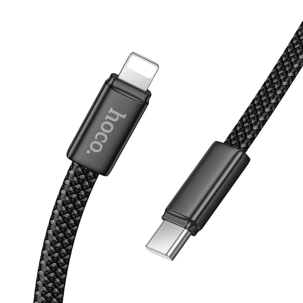 Hoco Flat Cable USB-C to Lightning PD 30W 1m X125 black