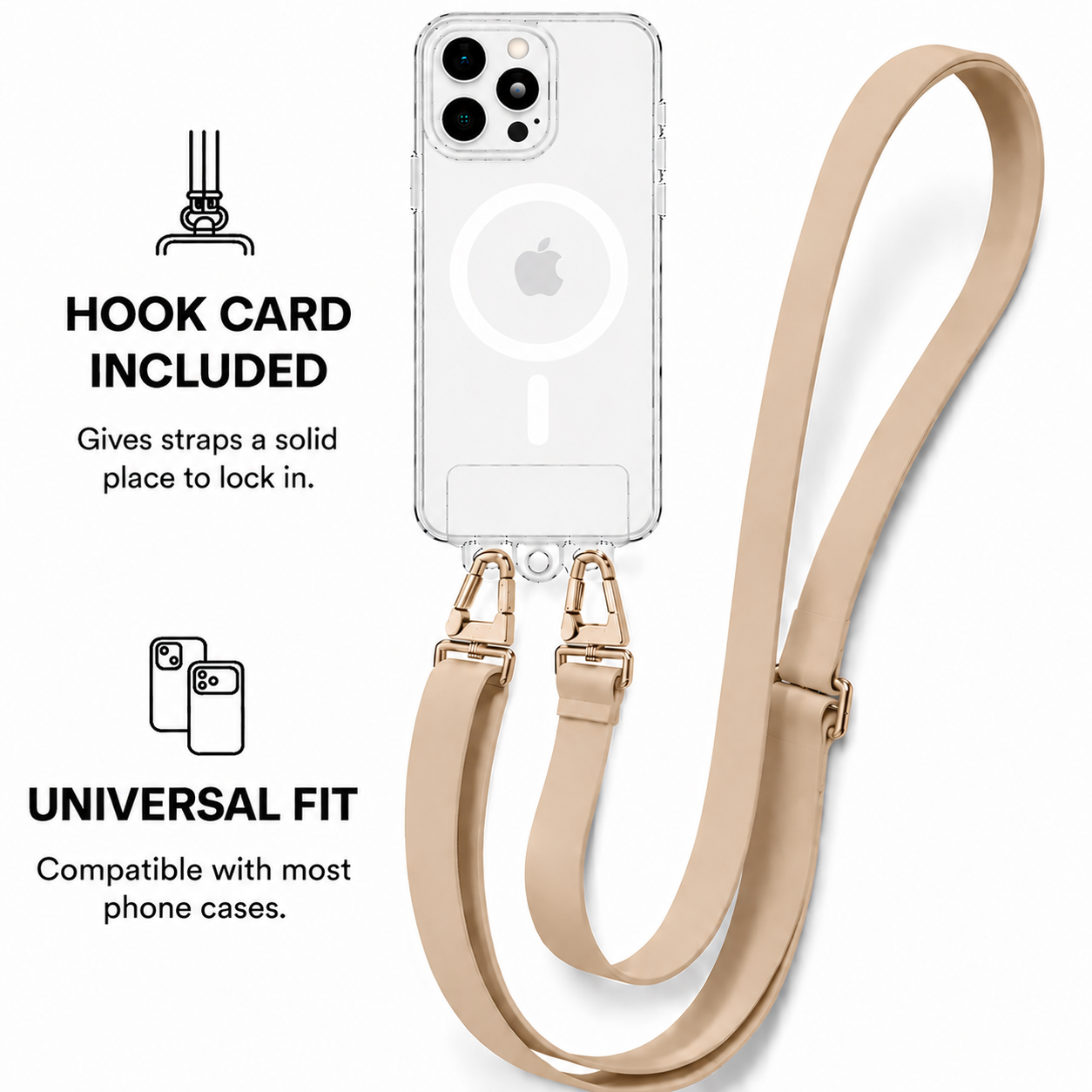 Ιμάντας Τηλεφώνου CarryHang Strap Λουράκι Λαιμού για Κινητά Universal Light Coffe
